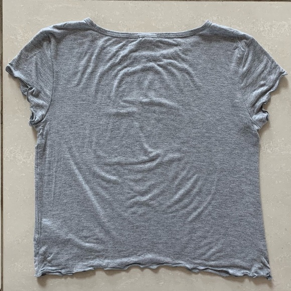 ARDENE Lightweight Ruffle Sleeve Grey T-Shirt | M - Picture 6 of 6